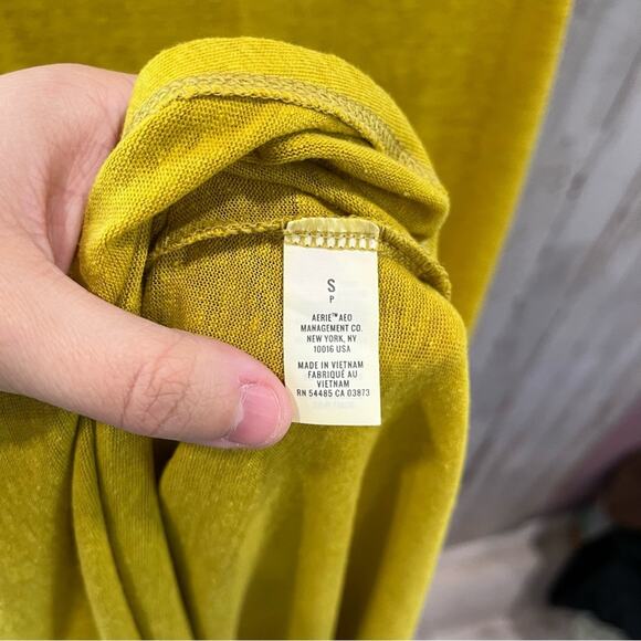 Aerie Linen Blend Mustard Yellow Sheath Dress Cover Up - Picture 7 of 9